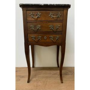 Louis XV Style Walnut Bedside Table