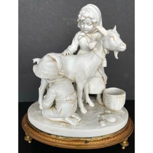 la Traite De La Chèvre , Groupe En Biscuit