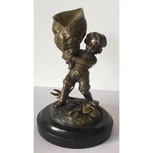 L Enfant Et Le Coquillage , Sujet En Bronze