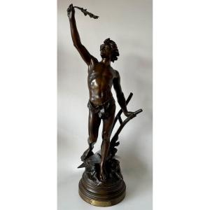 Pax Labor , Sculpture En Bronze Signée E Drouot