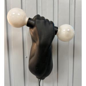 Haltère, applique en céramique signée JC Peiré