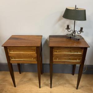 Pair Of Walnut Bedside Tables