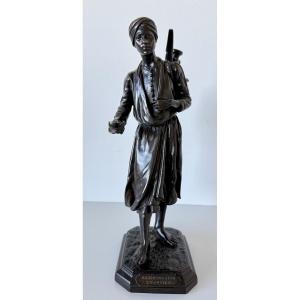 Le marchand d eau égyptien, sculpture en bronze