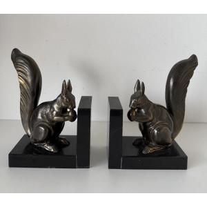 Squirrels, Pair Of Bookends 