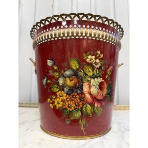 Corbeille à papier en tôle peinte