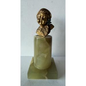 Small Bronze Bust Of A Child