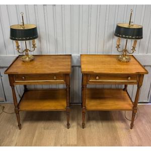 Pair Of Cherry Wood Side Tables