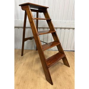 Walnut Bookcase Step Stool