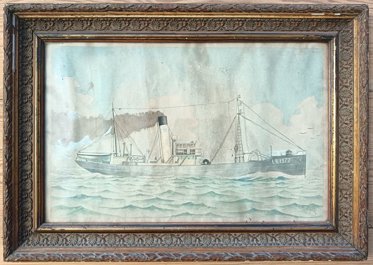 Portrait Of A Boat – La Rochelle - 1912 - Watercolor-photo-2