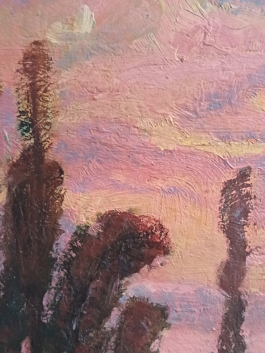 Twilight, Symbolist Landscape By Georges Château, 1947-photo-4