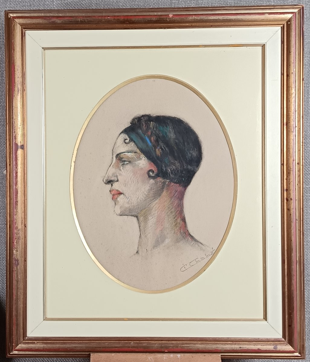 Gil CHABÉ – Portrait de femme – Pastel sur papier - vers 1930-photo-4