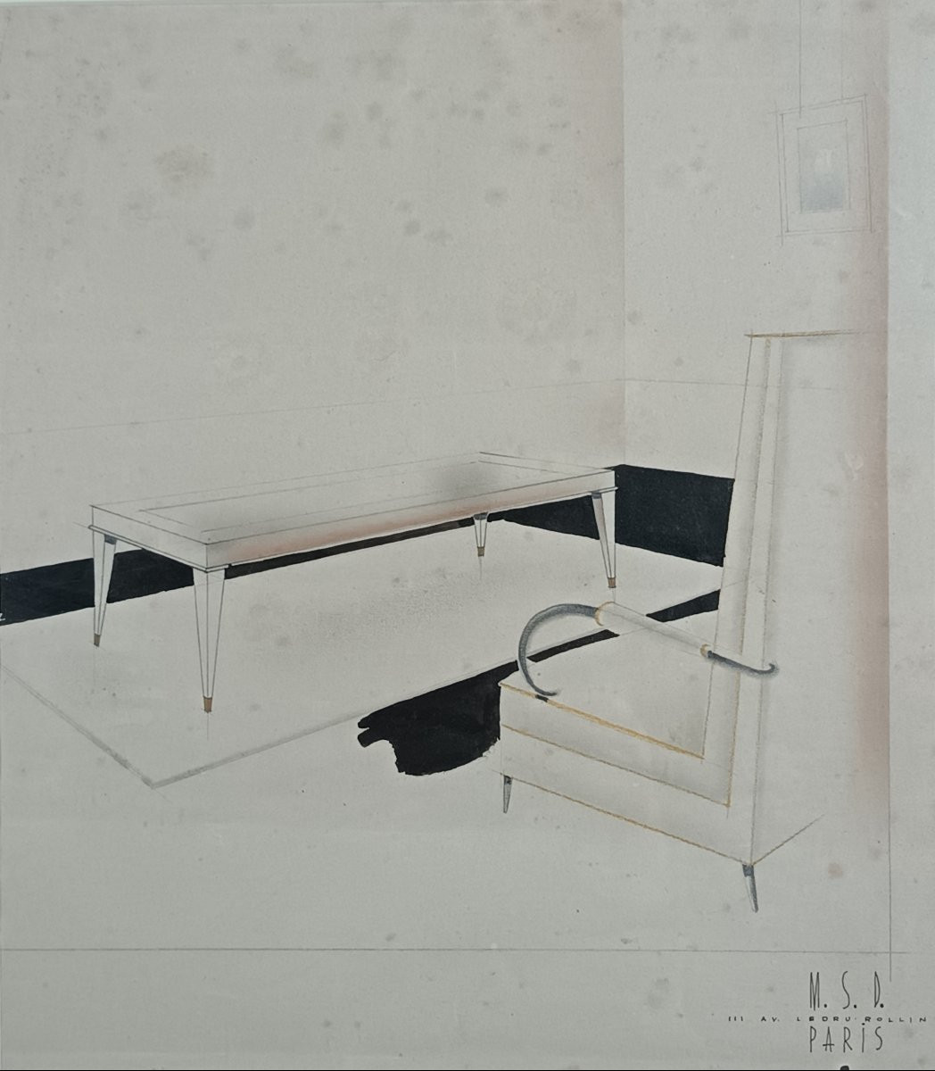 Furniture Design For A Living Room – Msd Paris – Circa 1940-photo-2