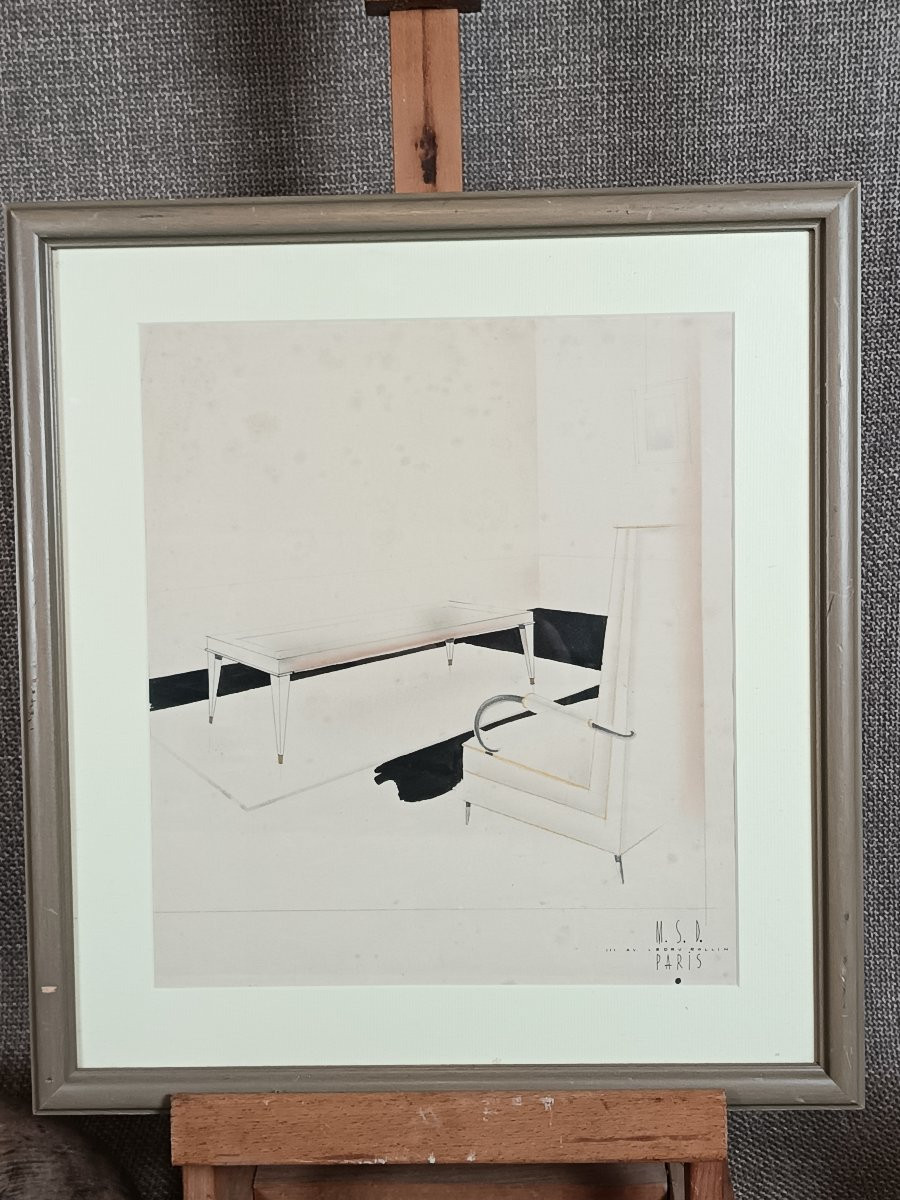 Furniture Design For A Living Room – Msd Paris – Circa 1940-photo-4