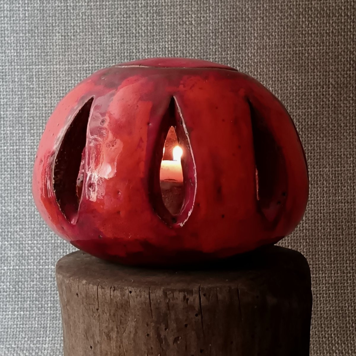 Ceramic Lantern Signed J. Aihupion (19)75-photo-2