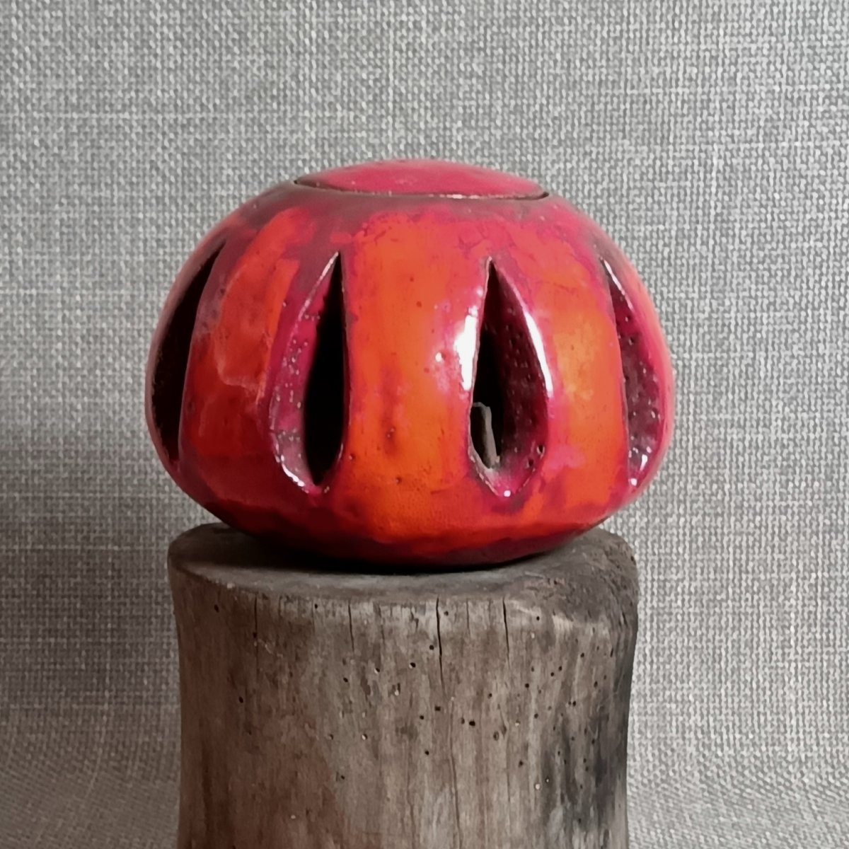 Ceramic Lantern Signed J. Aihupion (19)75-photo-3