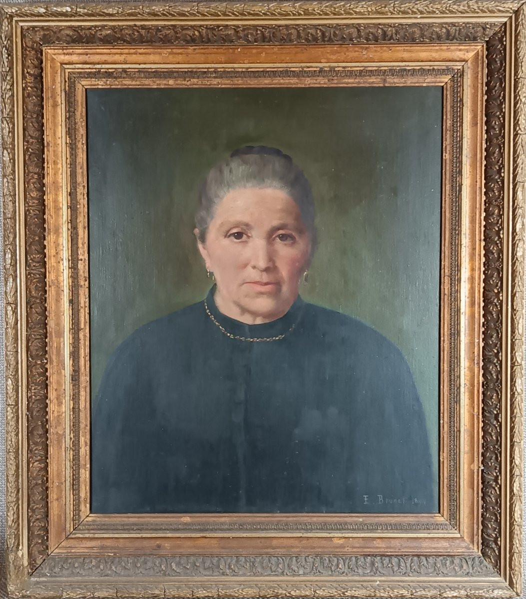 Portrait Of A Woman By émile Brunet (1869-1943) Oil On Canvas - 1895-photo-4