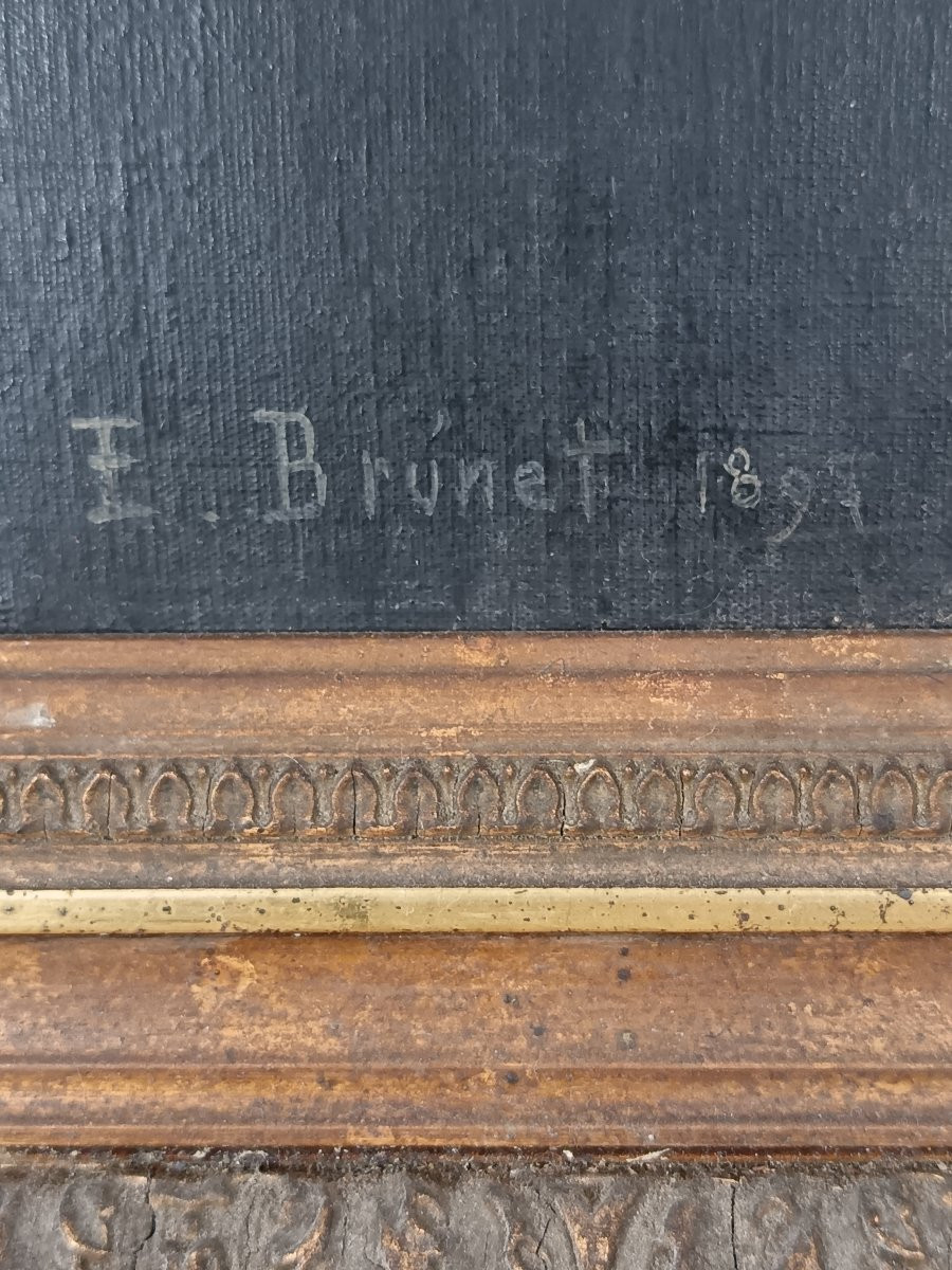 Portrait Of A Woman By émile Brunet (1869-1943) Oil On Canvas - 1895-photo-1