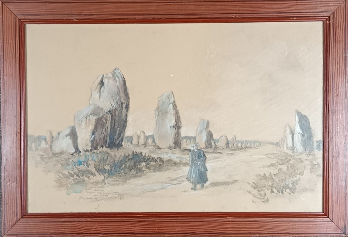 Les Alignements de Carnac – Technique mixte sur papier - 1950-photo-2