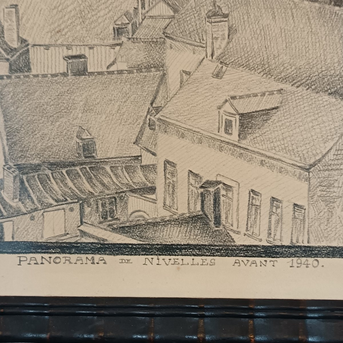 Panorama de Nivelles avant 1940 – Crayon noir sur papier - 1945-photo-3