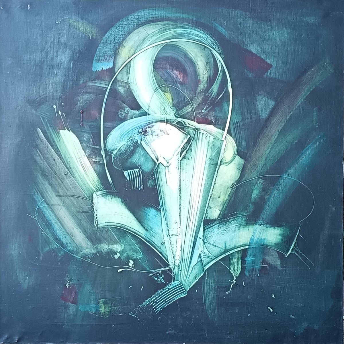 Archiguille, Composition, Oil On Canvas, Circa 1966-photo-3