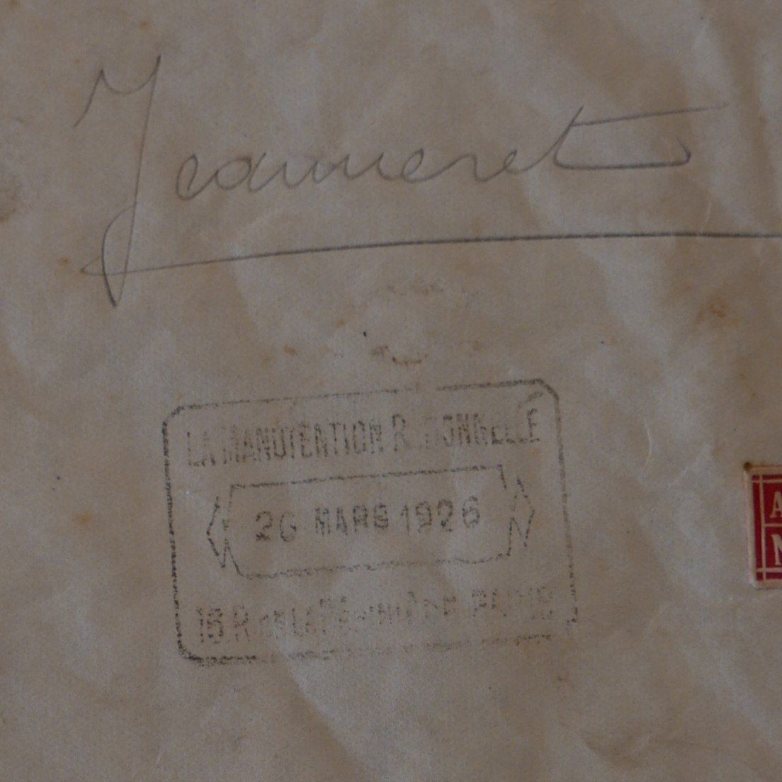 Autograph By Pierre Jeanneret, 1926