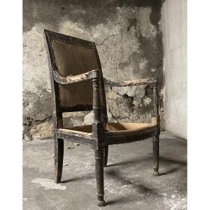 Fauteuil ancien époque directoire noir