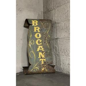 Enseigne en métal de magasin antiquités brocante