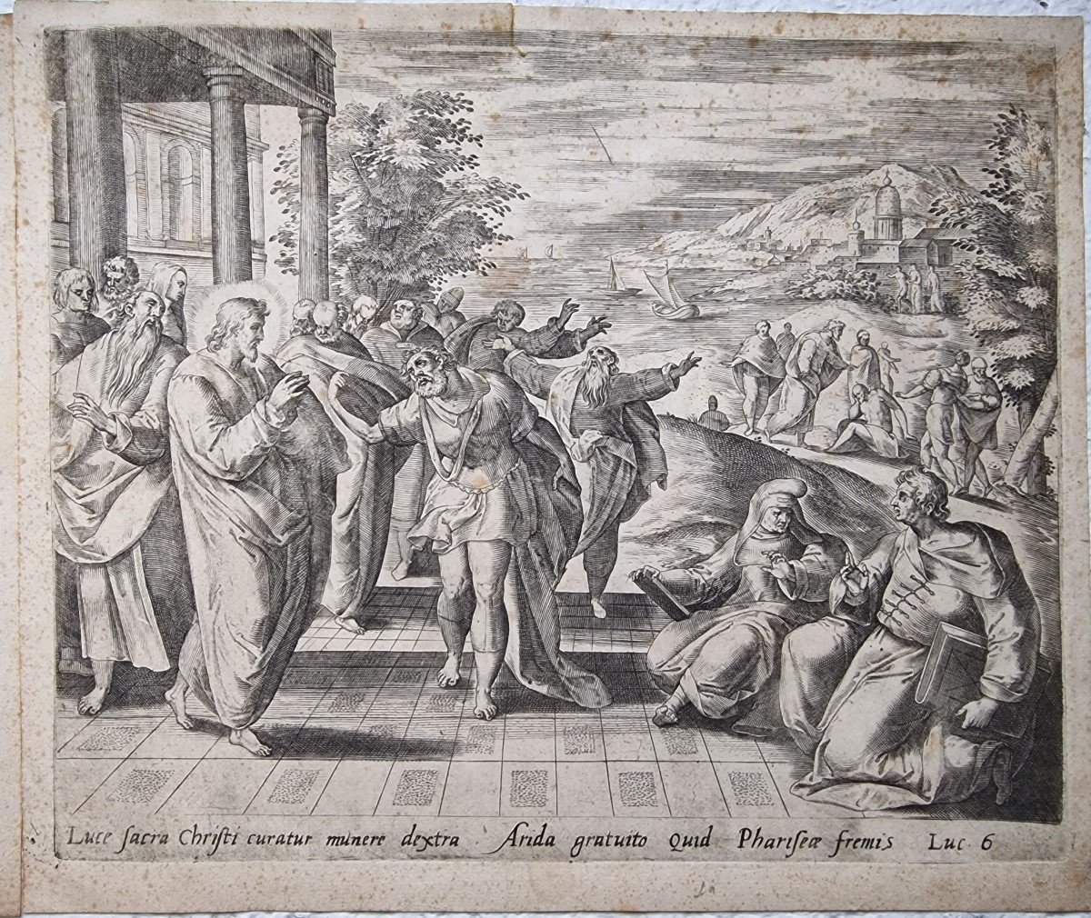 Pair Of Engravings 16th / 17th Christ With Miracles By Gérard Van Groeningen-photo-1