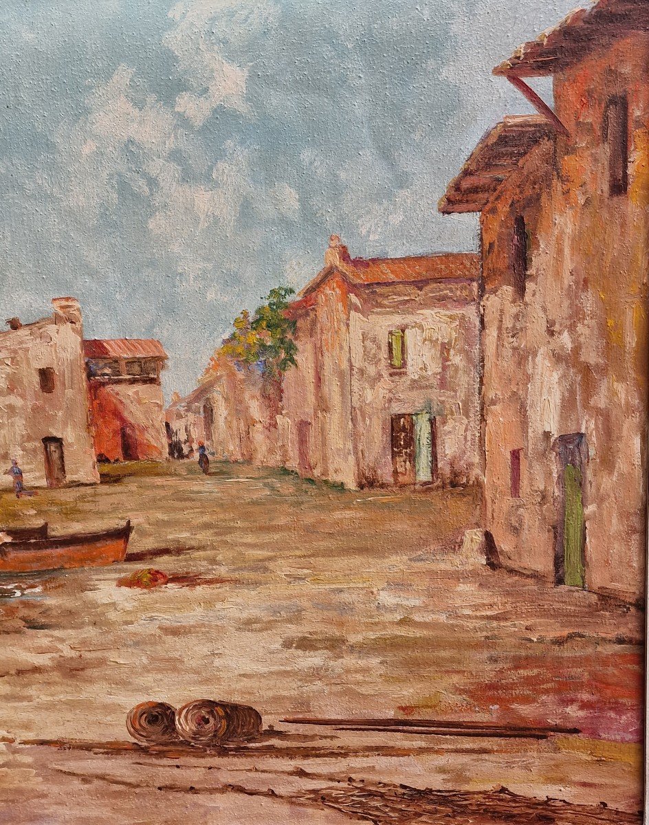 Large Painting Les Martigues Marseille Bouches Du Rhone By Ugo Fanfani-photo-1