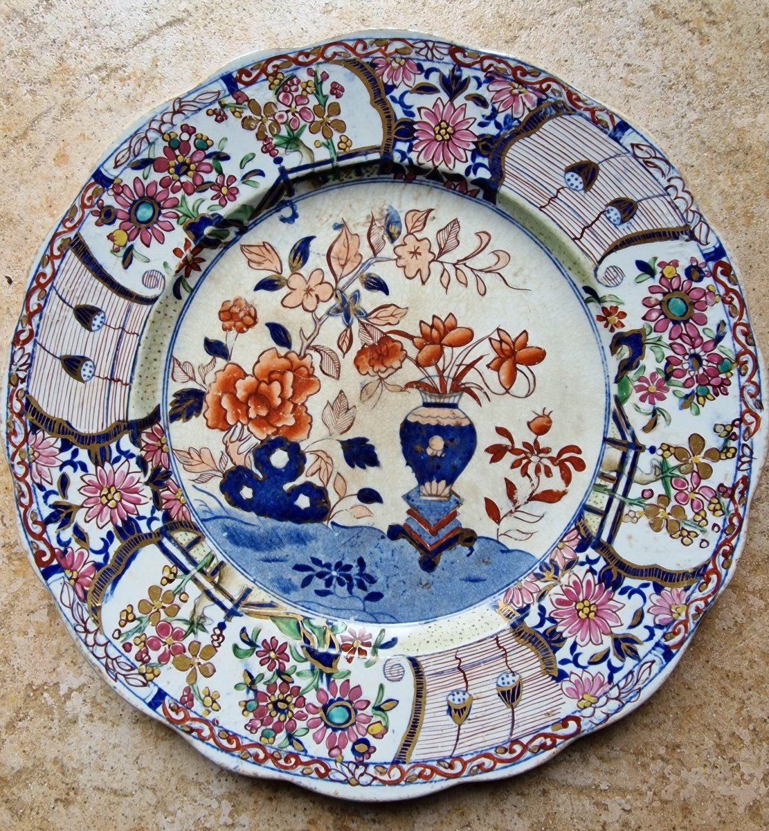 Assiette Ironstone Par Charles James Mason Staffordshire Vers 1813-1818 Georges III