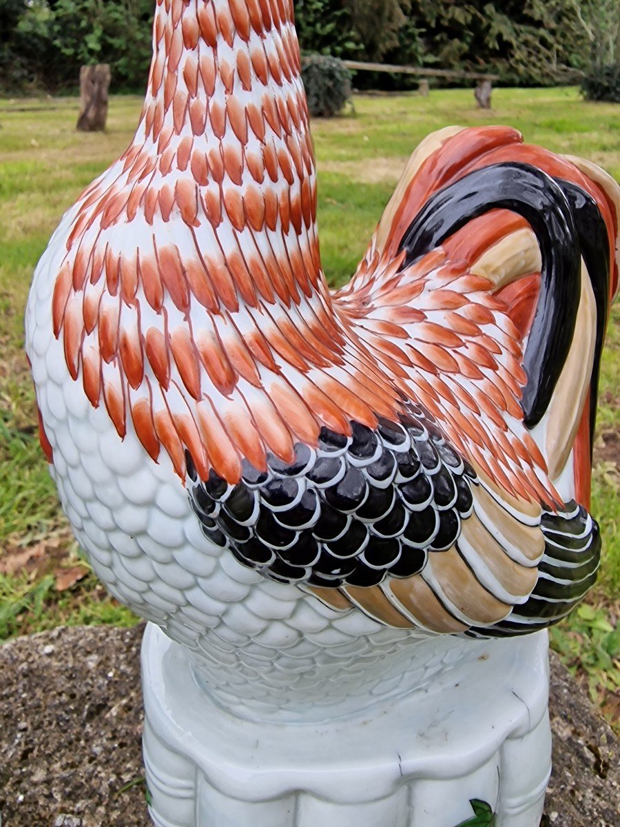 Pair Of Porcelain Roosters From Japan Arita Imari-photo-2