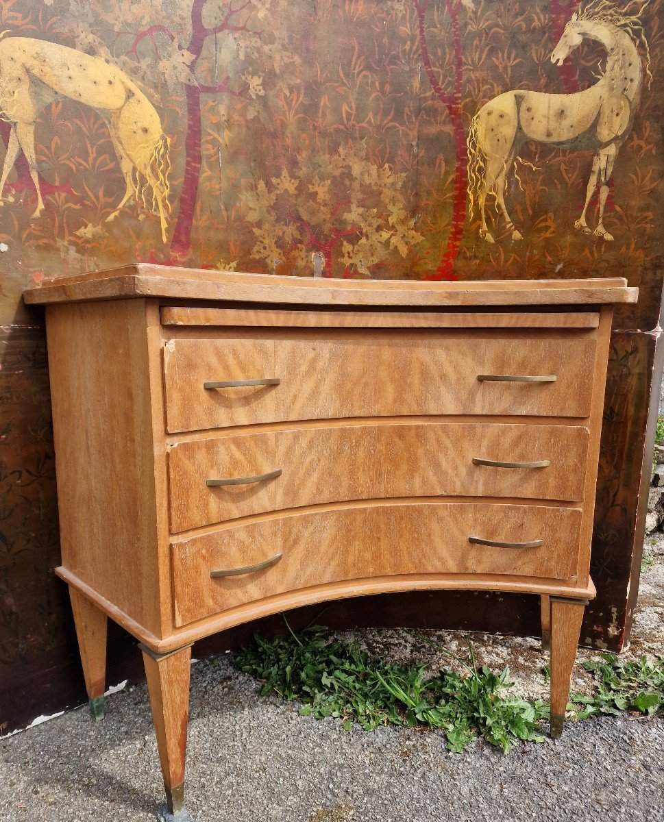Worker Commode And Panel In Lacquer From The Ile-de-france Paquebot By Paul Cressent Beauvais-photo-4