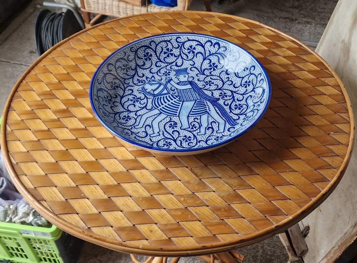 Grand Plat Hb Quimper Pour l'Exposition Coloniale De 1931 Atelier Poulain Iran-photo-2