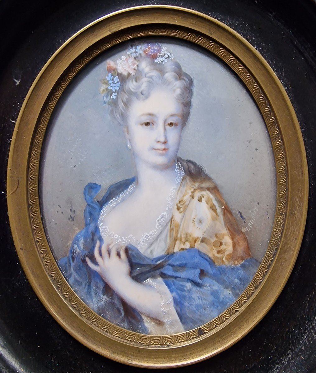 Miniature Portrait Of Young Woman From The 18th Century After Jean Baptiste Massé By Lenotre-photo-3