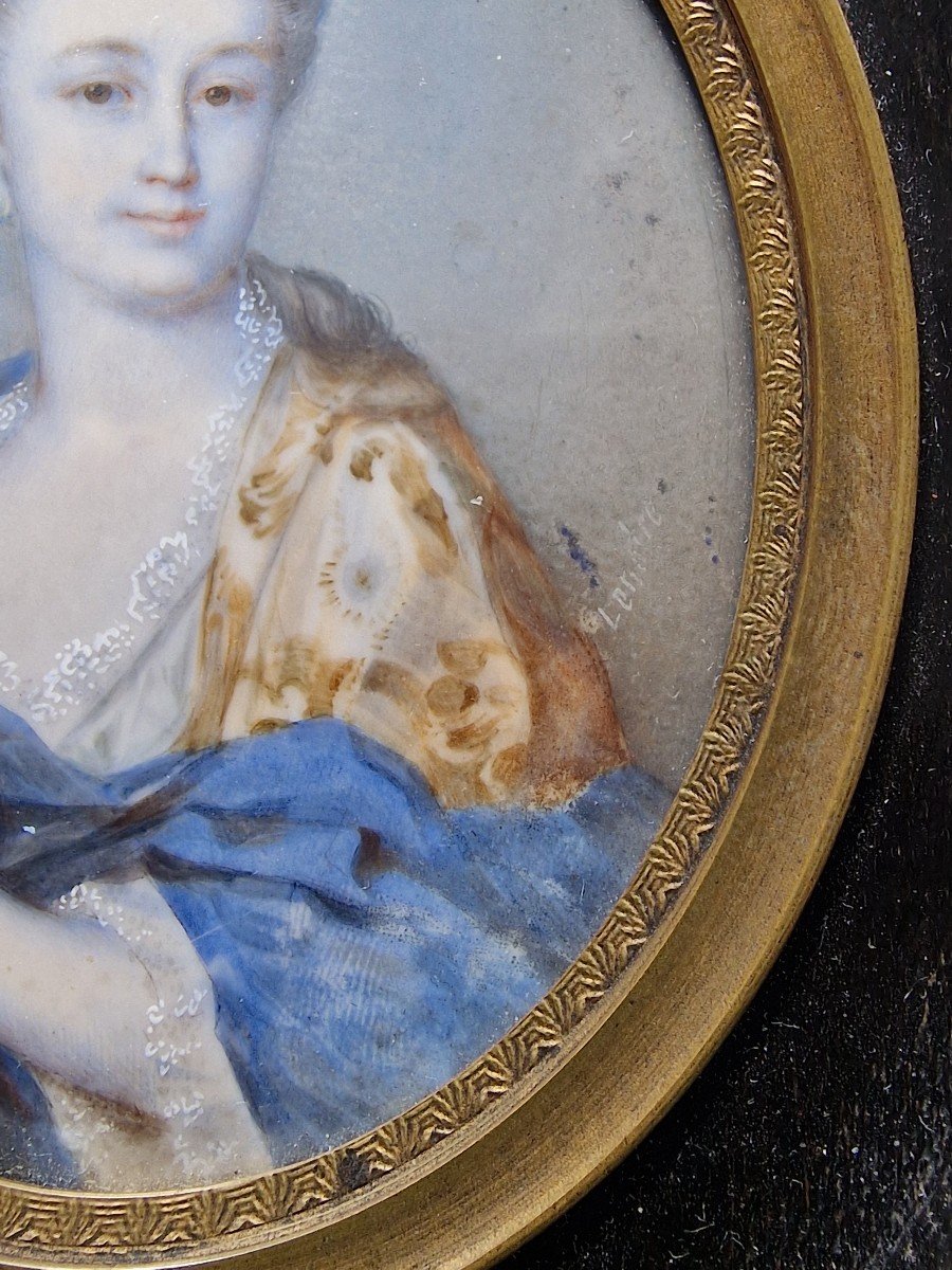 Miniature Portrait Of Young Woman From The 18th Century After Jean Baptiste Massé By Lenotre-photo-1