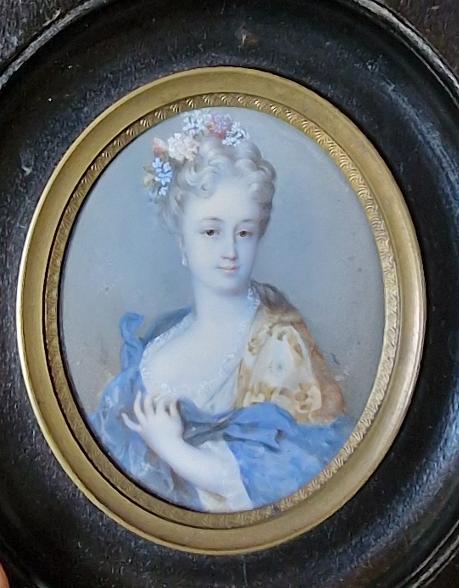 Miniature Portrait Of Young Woman From The 18th Century After Jean Baptiste Massé By Lenotre-photo-5