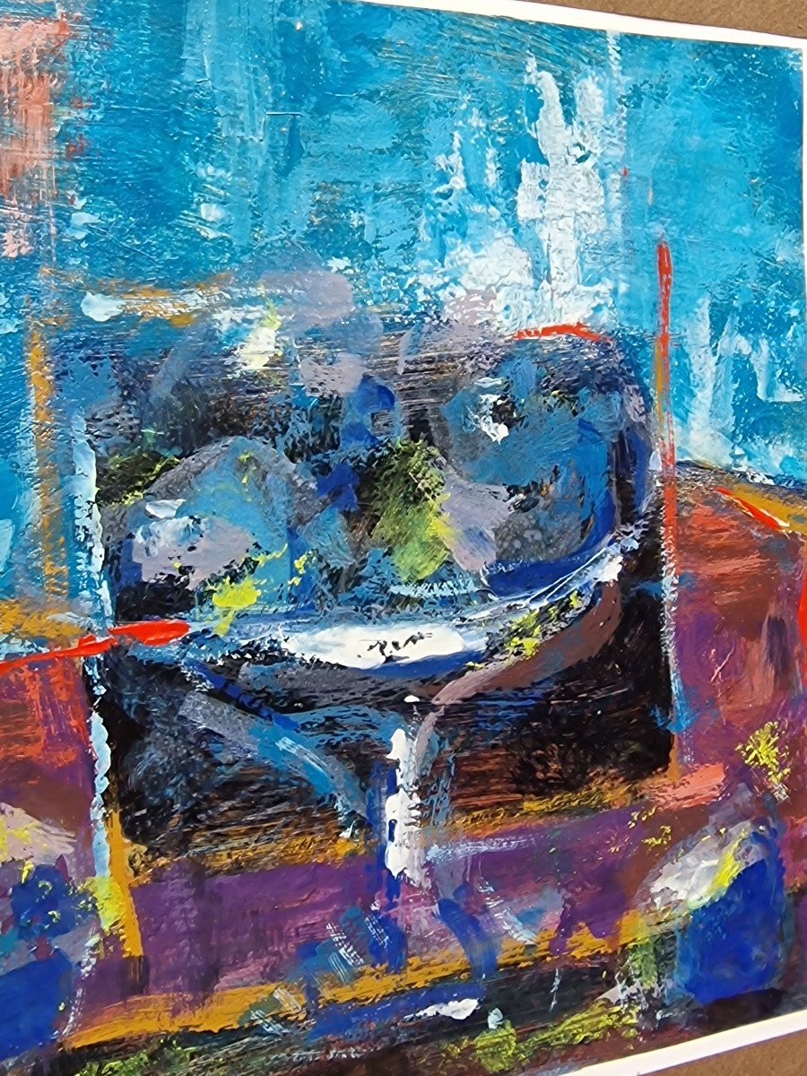 Tableau Huile Sur Papier De Mariano Corral Y Libano-photo-2