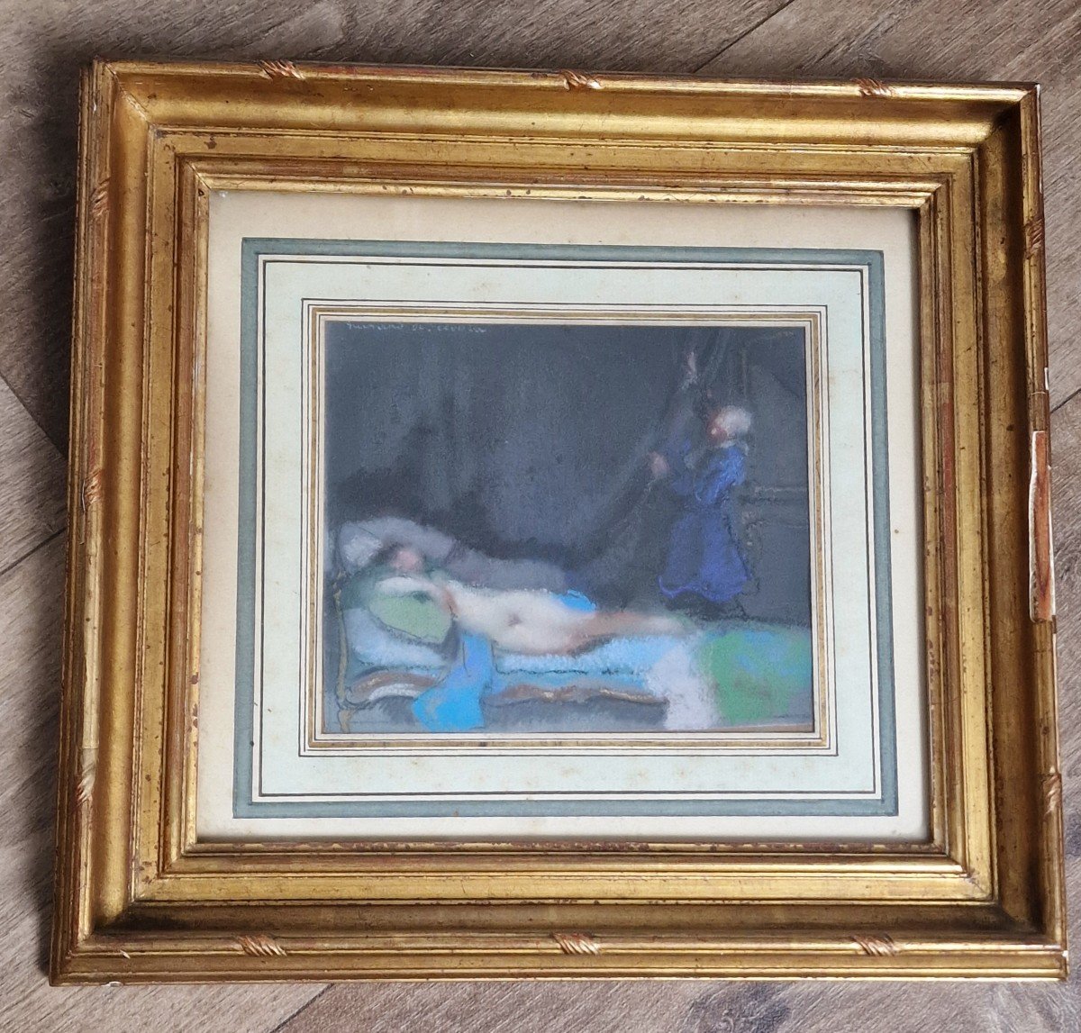 Lot Of 2 Pastel Paintings By Lucien-victor Guirand De Scévola (1871-1950) Gallant Scenes-photo-4