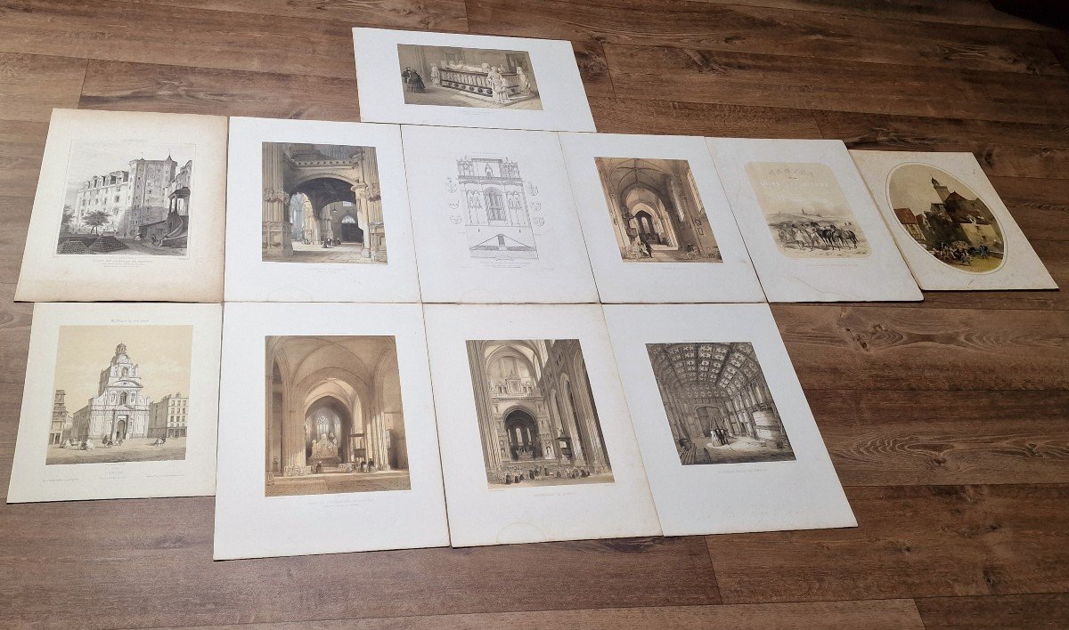 Lot De 11 Gravures Sur Nantes Dont La Cathédrale, église Saint Jacques Et Tombeau De François 2-photo-2