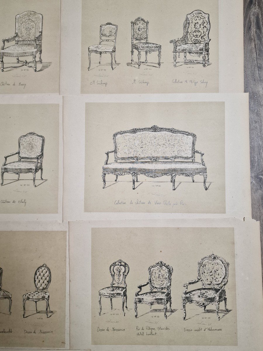 Lot Of 80 Engravings Prints Of Seats After Major French And European Collections-photo-4