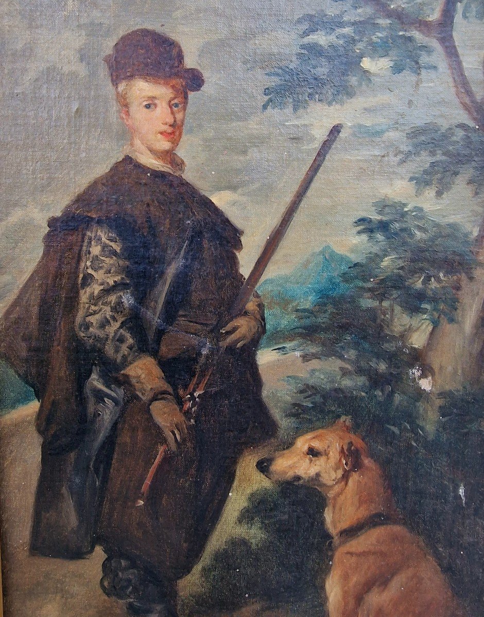 Painting By Charles Landelle Portrait As A Hunter Of Cardinal Ferdinand Of Austria Velasquez-photo-2