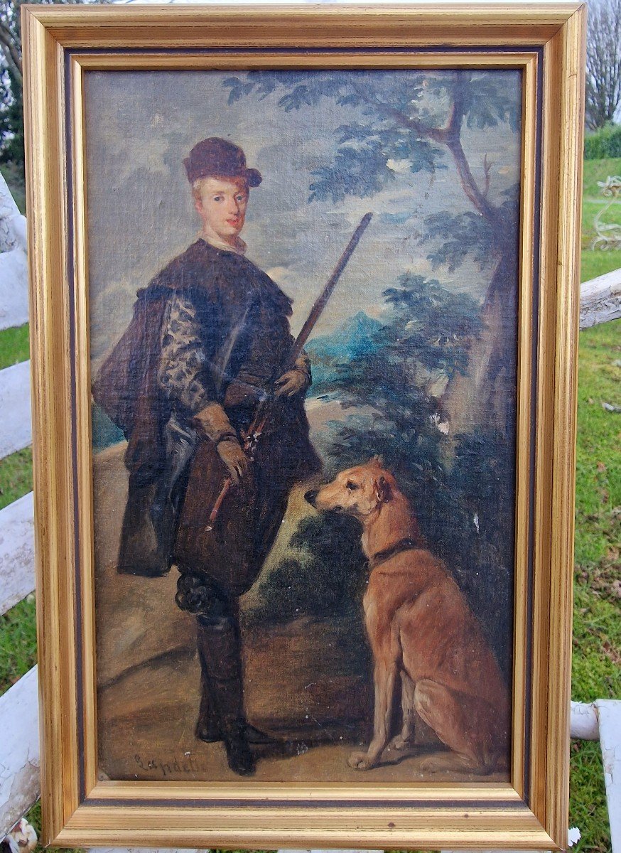 Painting By Charles Landelle Portrait As A Hunter Of Cardinal Ferdinand Of Austria Velasquez