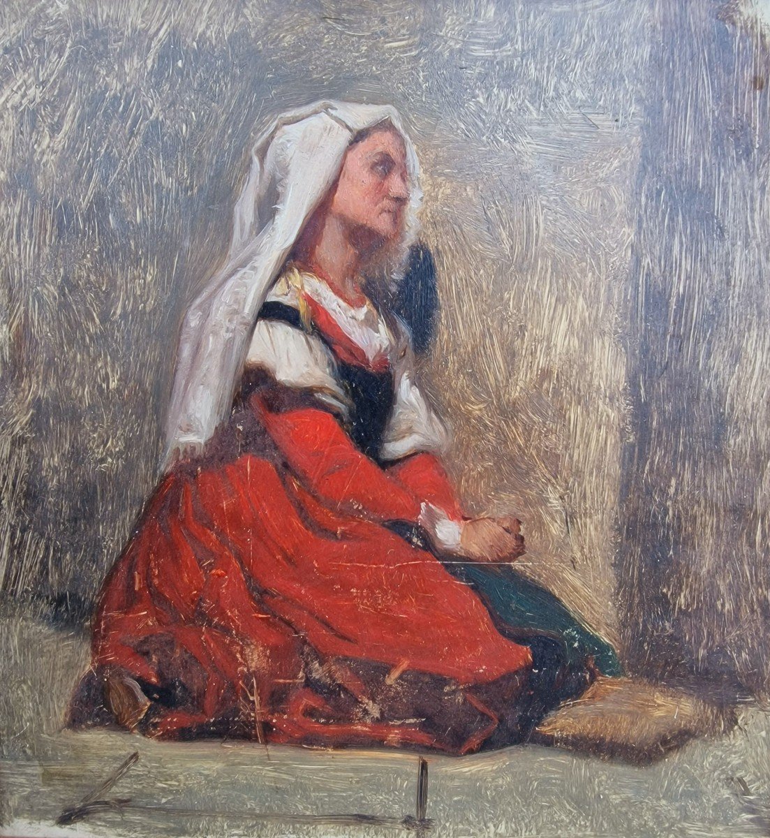 Tableau De Charles Landelle Femme Italienne Au Sol Style Orientaliste 