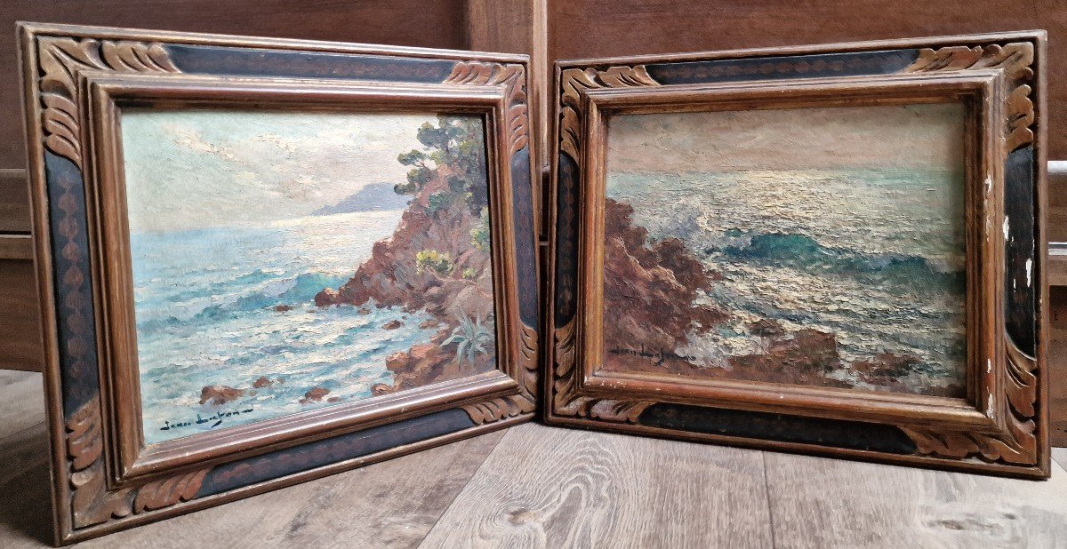 Pair Of Paintings Saint Raphaël Le Trayas And Dramont Parc De l'Estérel Jean Lafon Keuleyan