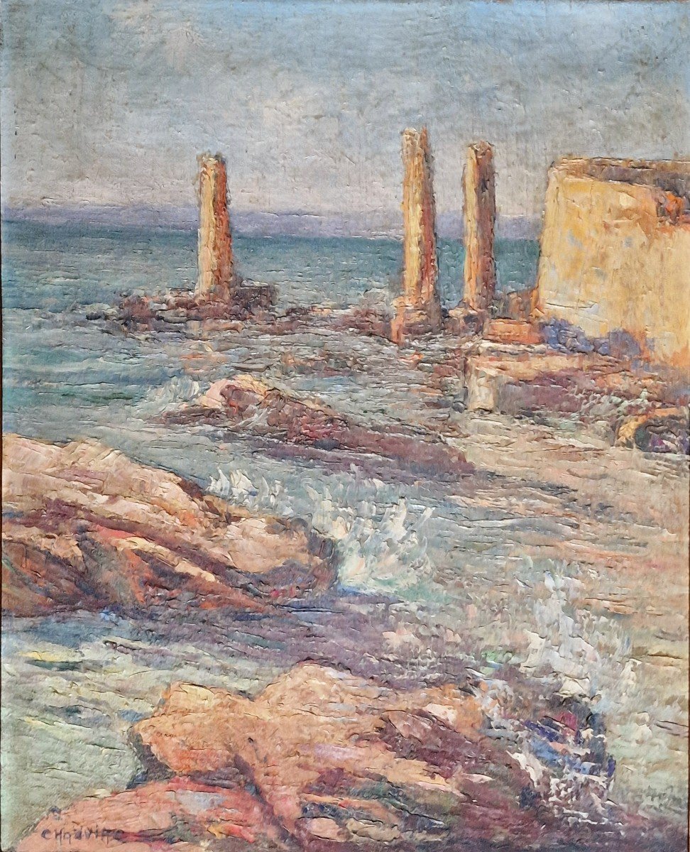 Tableau Ruines En Bord De Mer Méditerranée  Par Ludo Chauviac Palavas Montpellier -photo-4