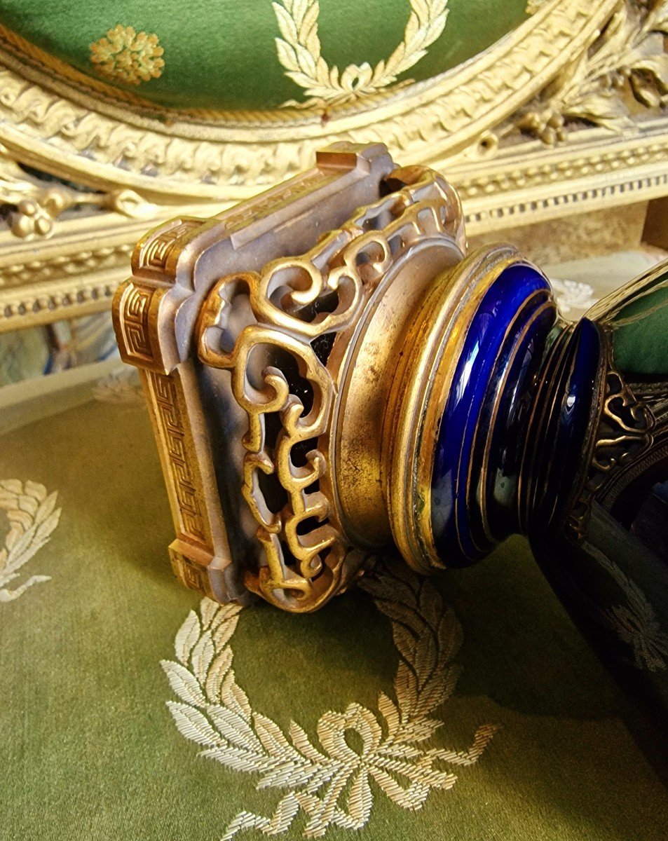 Sévres Porcelain Vase With Japanese Bronze Mount Attributed To Crystal Staircase -photo-2