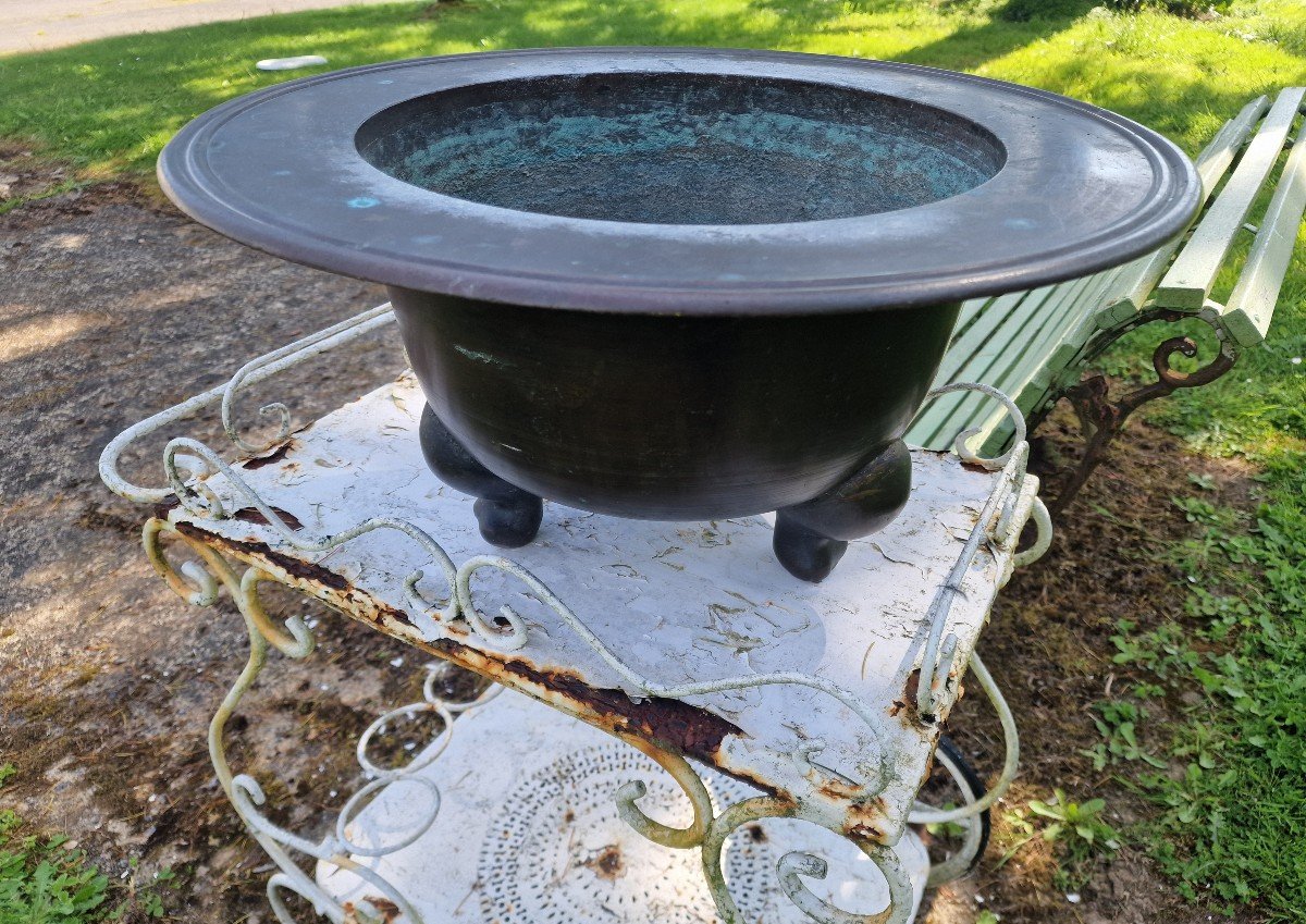 Important Japanese Brazier  Hibachi Bronze Tripod In The Shape Of A Chinese Incense Burner