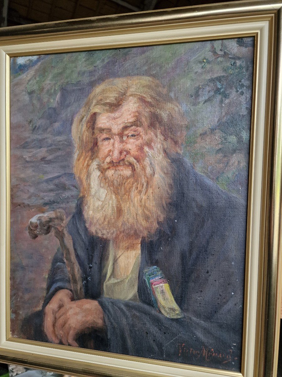 Portrait Of Vagabond Peddler Breton Brittany By Victor Ménard-photo-3