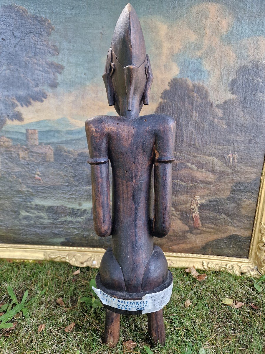 Senoufo Female Statue Sitting On Her Stool Called Tugubele Ivory Coast African Art -photo-4