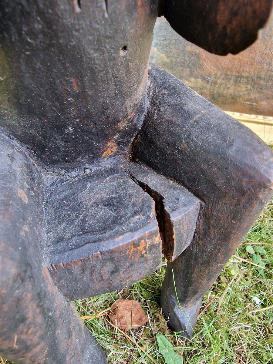Senoufo Female Statue Sitting On Her Stool Called Tugubele Ivory Coast African Art -photo-5